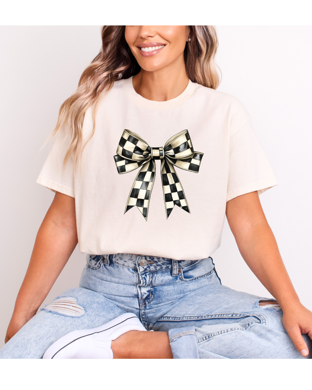 Checkered Bow Tee