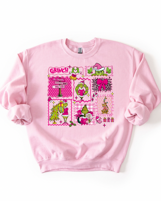 Pink Grinch Crewneck