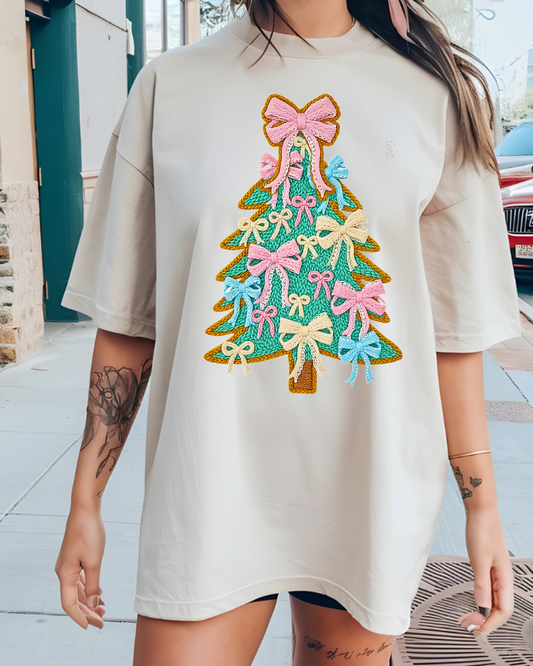 Faux Crochet Christmas Tree Tee