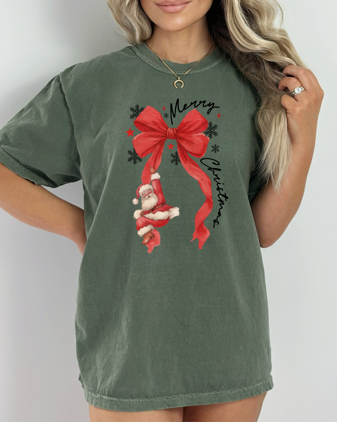Santa Bow Tee