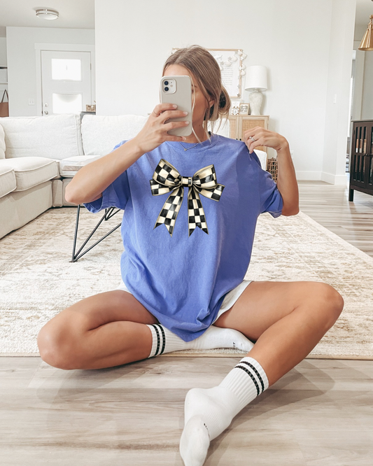 Checkered Bow Tee