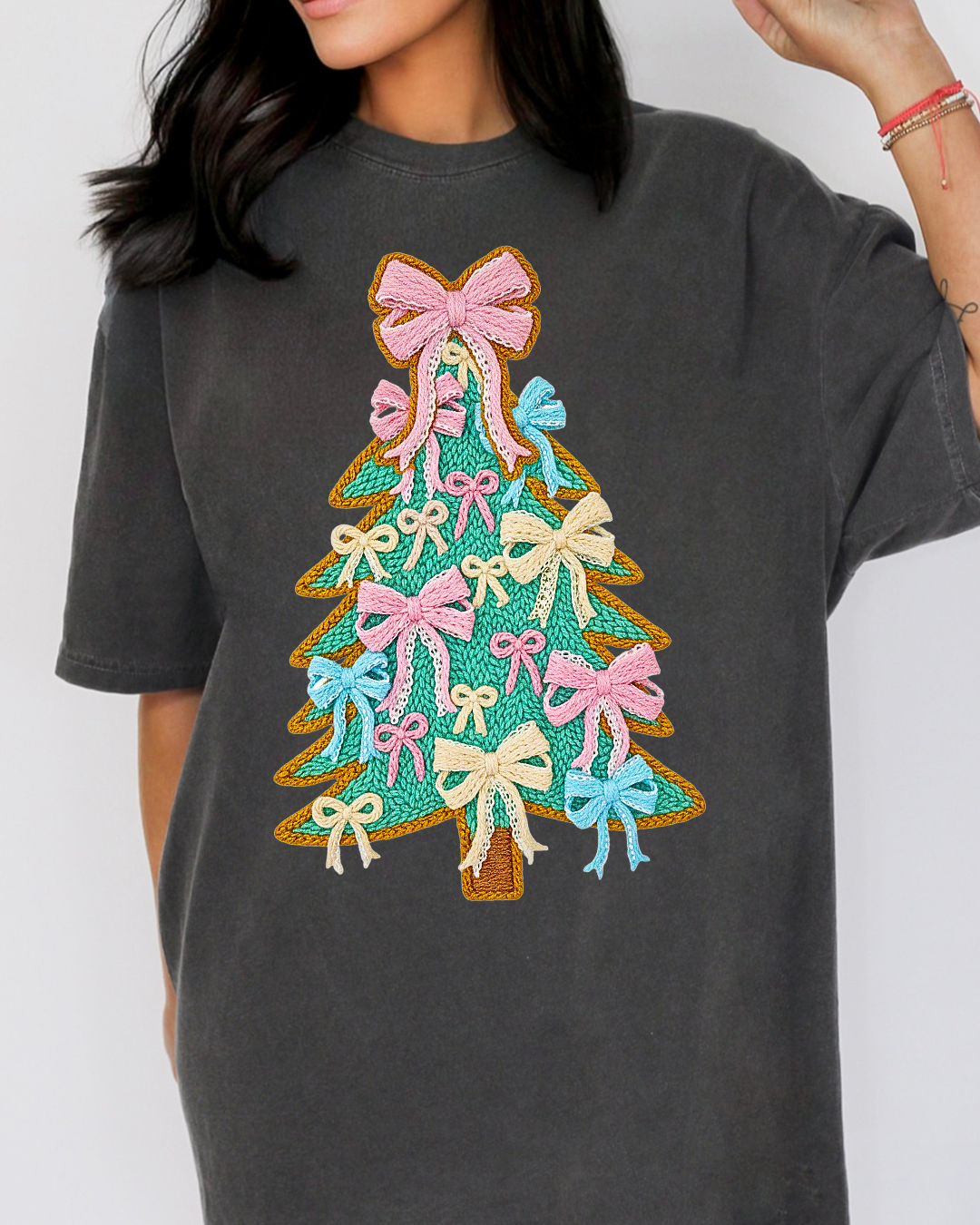 Faux Crochet Christmas Tree Tee